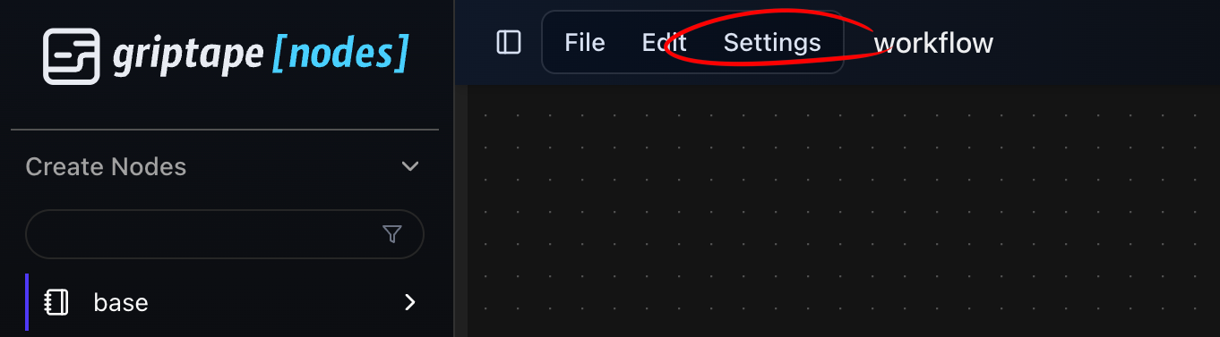 Settings Menu